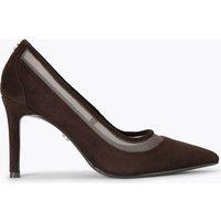 Carvela Suede Stiletto Heel Pointed Sandals Dark Brown