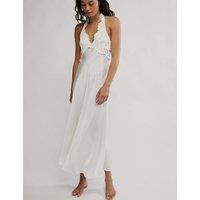 Intimately FP by Free People Petal Party Satin Midi Slip Dress Ivory