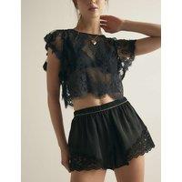Intimately FP by Free People Meet Me In The Middle Satin Shorts Black