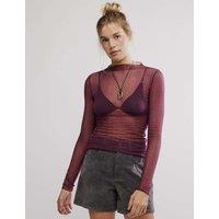 Intimately FP by Free People Sheer Textured Top Purple