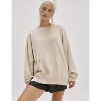 Intimately FP by Free People Cotton Rich Crew Neck Sweatshirt Light Cream