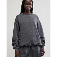Intimately FP by Free People Cotton Rich Crew Neck Sweatshirt Black