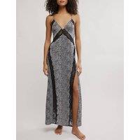 Intimately FP by Free People Some Kind Of Love Animal Print Maxi Slip Dress Grey Mix