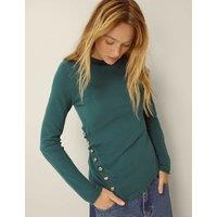 Monsoon Ruched Button Detail Jumper Petrol