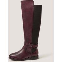 Monsoon Leather Knee High Boots Burgundy