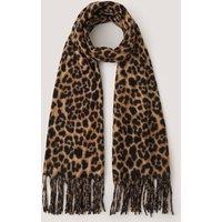 Monsoon Brushed Leopard Print Tassel Scarf Beige Mix