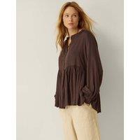 Monsoon Peplum Blouse Chocolate