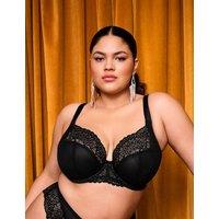 Elomi Tiernie Lace Wired Plunge Bra (DD-K) Black