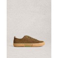 White Stuff Suede Lace Up Trainers Green