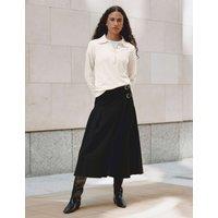 Albaray Pleated Midi A-Line Skirt Black