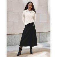Albaray Pleated Midi A-Line Skirt Black