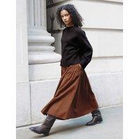 Albaray Cord Midi A-Line Skirt Tan