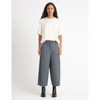 Albaray Barrel Leg Ankle Grazer Trousers Grey
