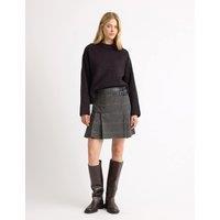 Albaray Checked Pleated Mini Skirt Grey Mix