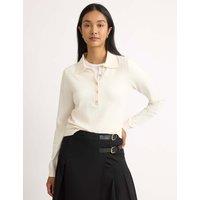 Albaray Cotton Blend Textured Top with Wool Cream