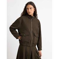 Albaray Checked Bomber Jacket Brown Mix