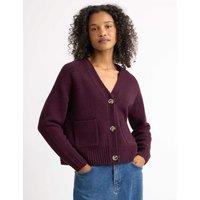 Albaray V-Neck Relaxed Cardigan with Wool Burgundy