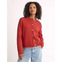 Albaray Crew Neck Button Front Cardigan with Wool Dark Orange