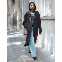 Albaray Pure Wool Single Breasted Longline Coat Brown