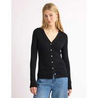 Albaray Ribbed V-Neck Cardigan Black