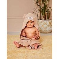 JoJo Maman Bb Plain Hooded Cotton Bath Towel Brown