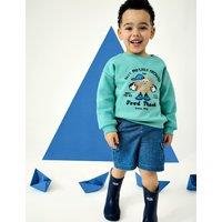 JoJo Maman Bb Pure Cotton Pretzel Sweatshirt (1-5 Yrs) Green Mix