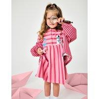 JoJo Maman Bb Pure Cotton Striped Dress (1-5 Yrs) Pink Mix