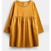 JoJo Maman Bb Pure Cotton Heart Print Dress (1-5 Yrs) Yellow