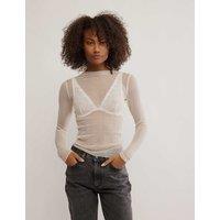 Intimately FP by Free People Sheer Textured Top Ivory