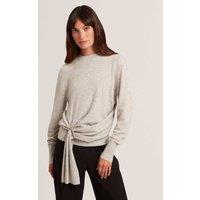 Ted Baker Wool Blend Drape Detail Jumper with Cashmere Grey