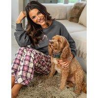 Pour Moi Pure Cotton Heart Check Pyjama Set Grey Mix