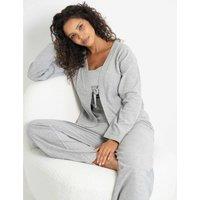 Pour Moi 3 Piece Pure Cotton Waffle Pyjama Set Grey