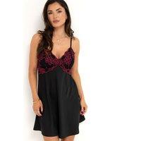 Pour Moi Satin And Lace Strappy Chemise Black Mix