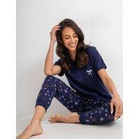 Pour Moi Pure Cotton Printed Pyjama Set Navy Mix