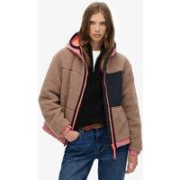 Superdry & Co Hooded Fleece Jacket Beige