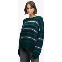 Superdry & Co Brushed Striped Relaxed Jumper Green Mix