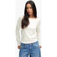 Superdry & Co Pure Cotton Slim Fit Off The Shoulder Top White