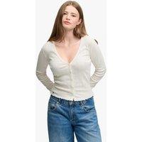 Superdry & Co Pure Cotton Striped Cardigan White