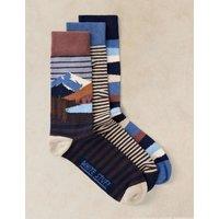 White Stuff 3 Pack Forest Explorer Cotton Rich Socks Grey