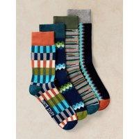 White Stuff 4 Pack Assorted Cotton Rich Socks Navy Mix