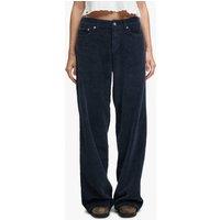 Superdry & Co Cotton Rich Cord Textured Wide Leg Trousers Navy