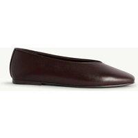 Nobody's Child Leather Flat Ballet Pumps Chocolate