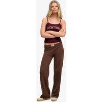 Superdry & Co Cotton Rich Fold Over Slim Fit Joggers Brown
