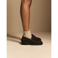 Nobody's Child Leather Chunky Loafers Chocolate
