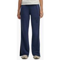 Superdry & Co Cotton Rich Side Stripe Wide Leg Joggers Blue Mix