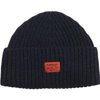 Superdry & Co Wool Blend Ribbed Beanie Hat Navy