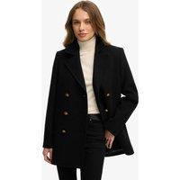 Superdry & Co Wool Rich Double Breasted Pea Coat Black