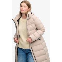 Superdry & Co Hooded Longline Puffer Jacket Beige