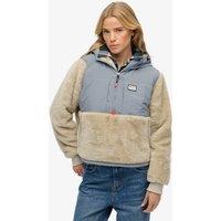 Superdry & Co Half Zip Hooded Hybrid Fleece Beige Mix