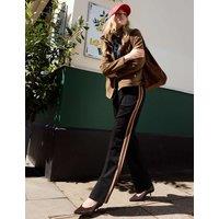 BAUKJEN Jersey Side Stripe Wide Leg Joggers Black